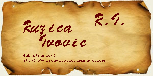 Ružica Ivović vizit kartica